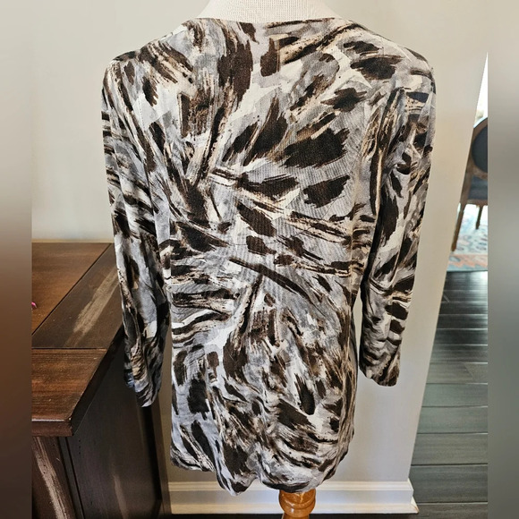 Chico’s •Size 2• Top 3/4 Sleeve Rayon Spandex Casual - Picture 7 of 8